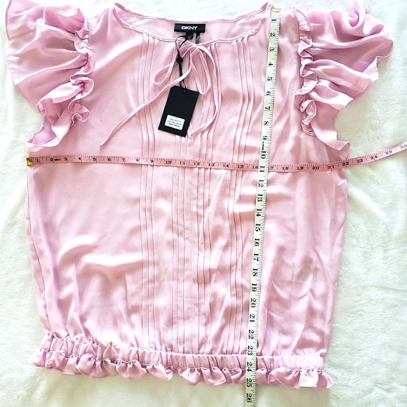 DKNY Pink Lavender Short-Sleeve Blouson Top--XL - Picture 12 of 12